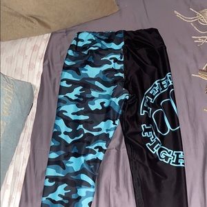 Feed Me Fight Me Blue Camo Leggings